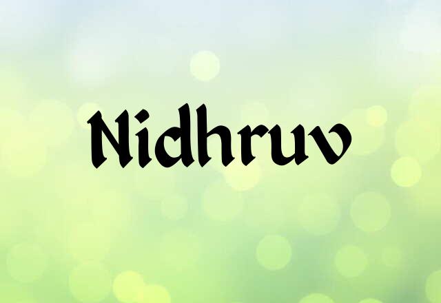 Nidhruv Name Images